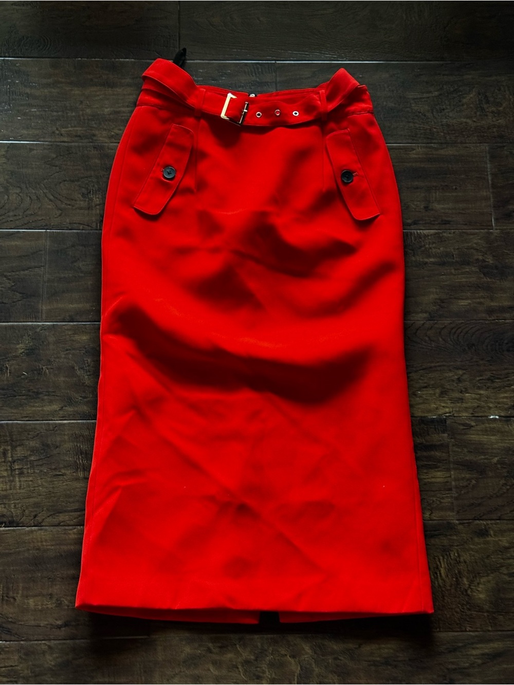 J.ING Limited Midi Pencil Skirt High Waisted Vibrant Red Size Large